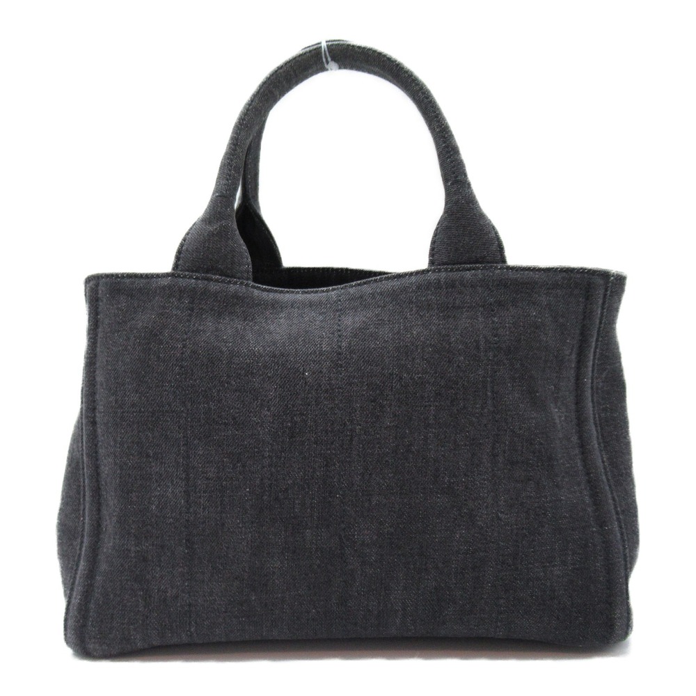 Prada Denim Kanapa 2Way Tote Bag Black